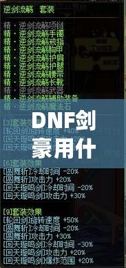 DNF劍豪用什么武器？劍豪玩家必看的武器選擇指南