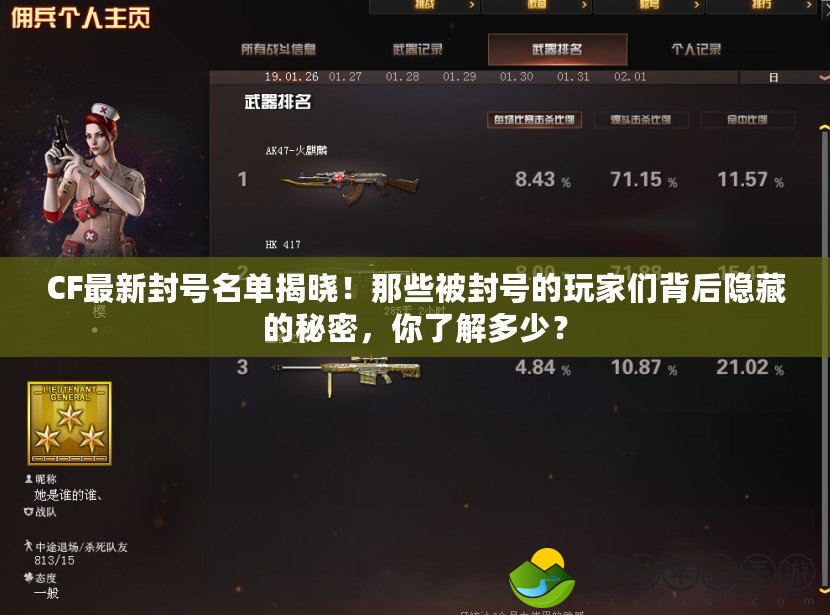 CF最新封號名單揭曉！那些被封號的玩家們背后隱藏的秘密，你了解多少？