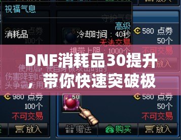 DNF消耗品30提升，帶你快速突破極限，實(shí)力飆升！