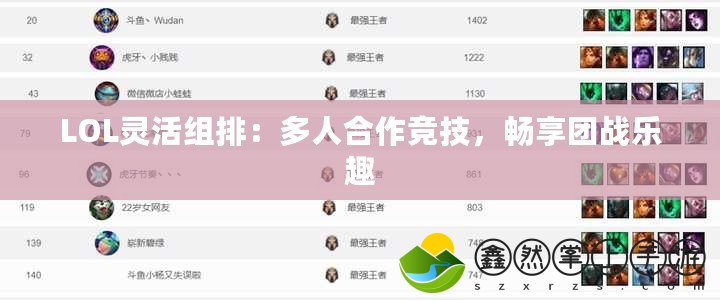 LOL靈活組排：多人合作競技，暢享團(tuán)戰(zhàn)樂趣