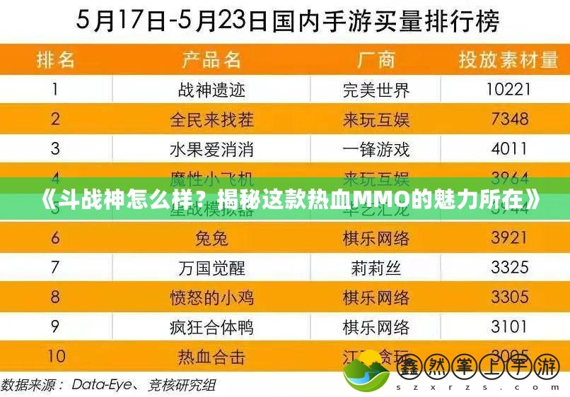 《斗戰(zhàn)神怎么樣？揭秘這款熱血MMO的魅力所在》