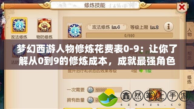 夢幻西游人物修煉花費(fèi)表0-9：讓你了解從0到9的修煉成本，成就最強(qiáng)角色