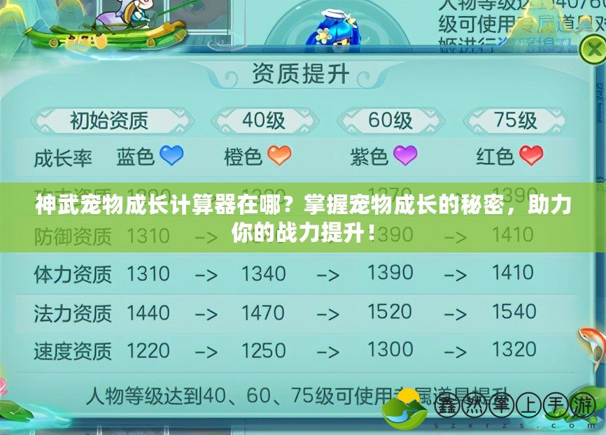 神武寵物成長計(jì)算器在哪？掌握寵物成長的秘密，助力你的戰(zhàn)力提升！