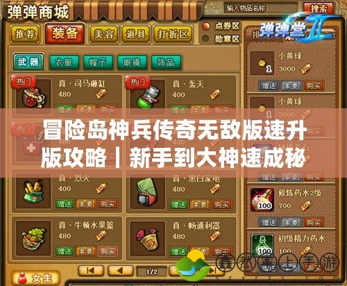 冒險(xiǎn)島神兵傳奇無(wú)敵版速升版攻略｜新手到大神速成秘籍