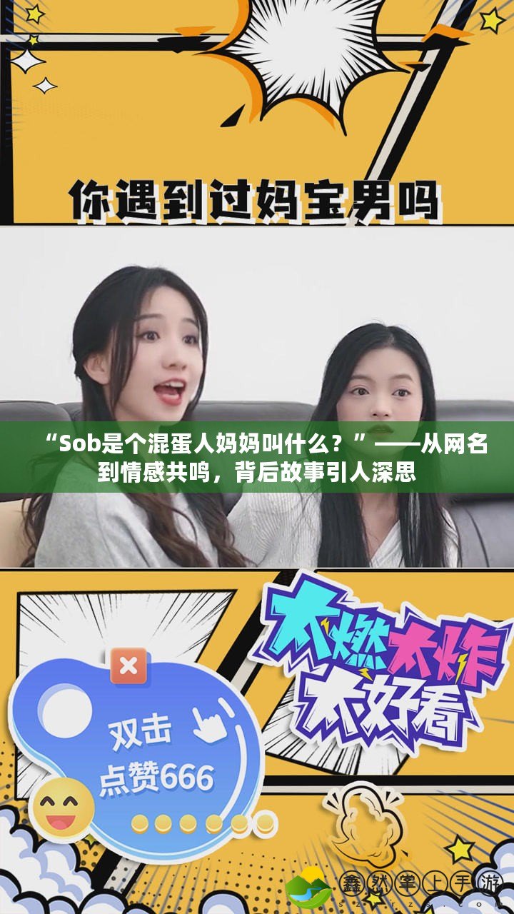 “Sob是個(gè)混蛋人媽媽叫什么？”——從網(wǎng)名到情感共鳴，背后故事引人深思