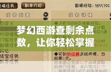 夢(mèng)幻西游查剩余點(diǎn)數(shù)，讓你輕松掌握游戲資源！