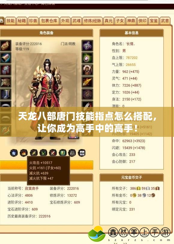 天龍八部唐門技能指點怎么搭配，讓你成為高手中的高手！