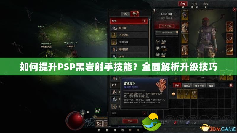 如何提升PSP黑巖射手技能？全面解析升級(jí)技巧