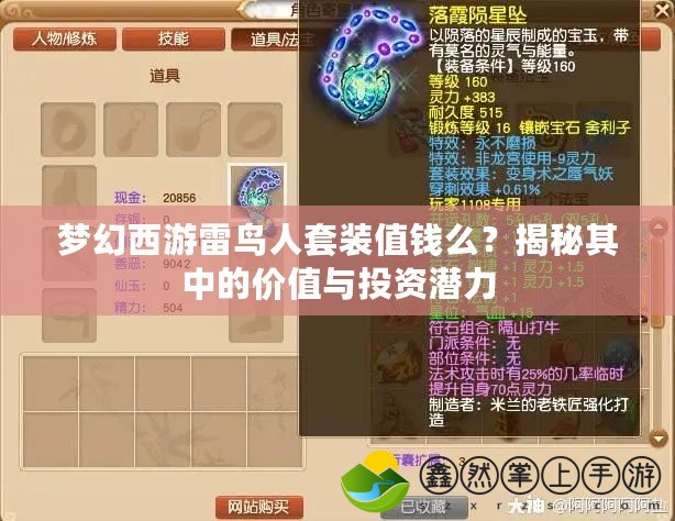 夢(mèng)幻西游雷鳥人套裝值錢么？揭秘其中的價(jià)值與投資潛力