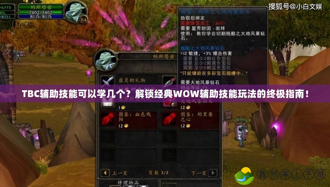 TBC輔助技能可以學幾個？解鎖經(jīng)典WOW輔助技能玩法的終極指南！