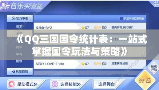 《QQ三國(guó)國(guó)令統(tǒng)計(jì)表：一站式掌握國(guó)令玩法與策略》