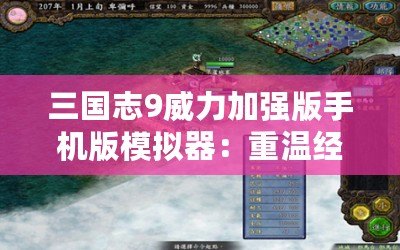 三國(guó)志9威力加強(qiáng)版手機(jī)版模擬器：重溫經(jīng)典，策略之王就在你掌中