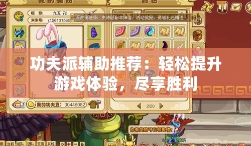 功夫派輔助推薦：輕松提升游戲體驗(yàn)，盡享勝利