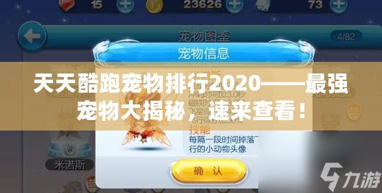 天天酷跑寵物排行2020——最強(qiáng)寵物大揭秘，速來查看！
