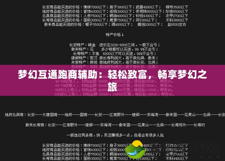 夢幻互通跑商輔助：輕松致富，暢享夢幻之旅